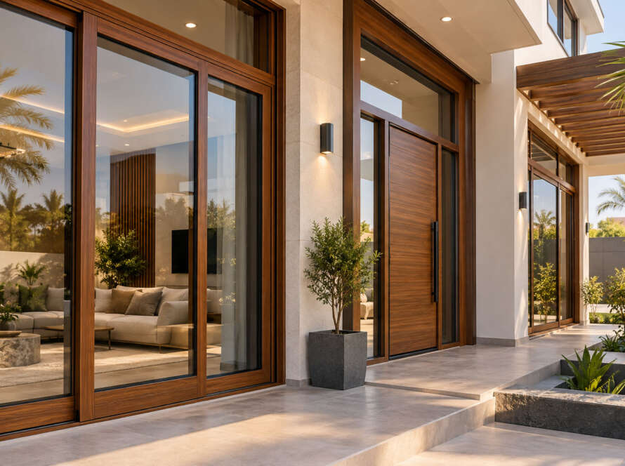 Wood Finish Coating for Aluminium Doors and Windows